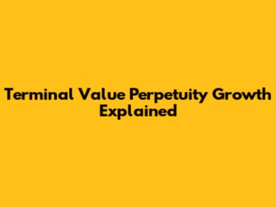 Terminal Value Perpetuity Growth Explained